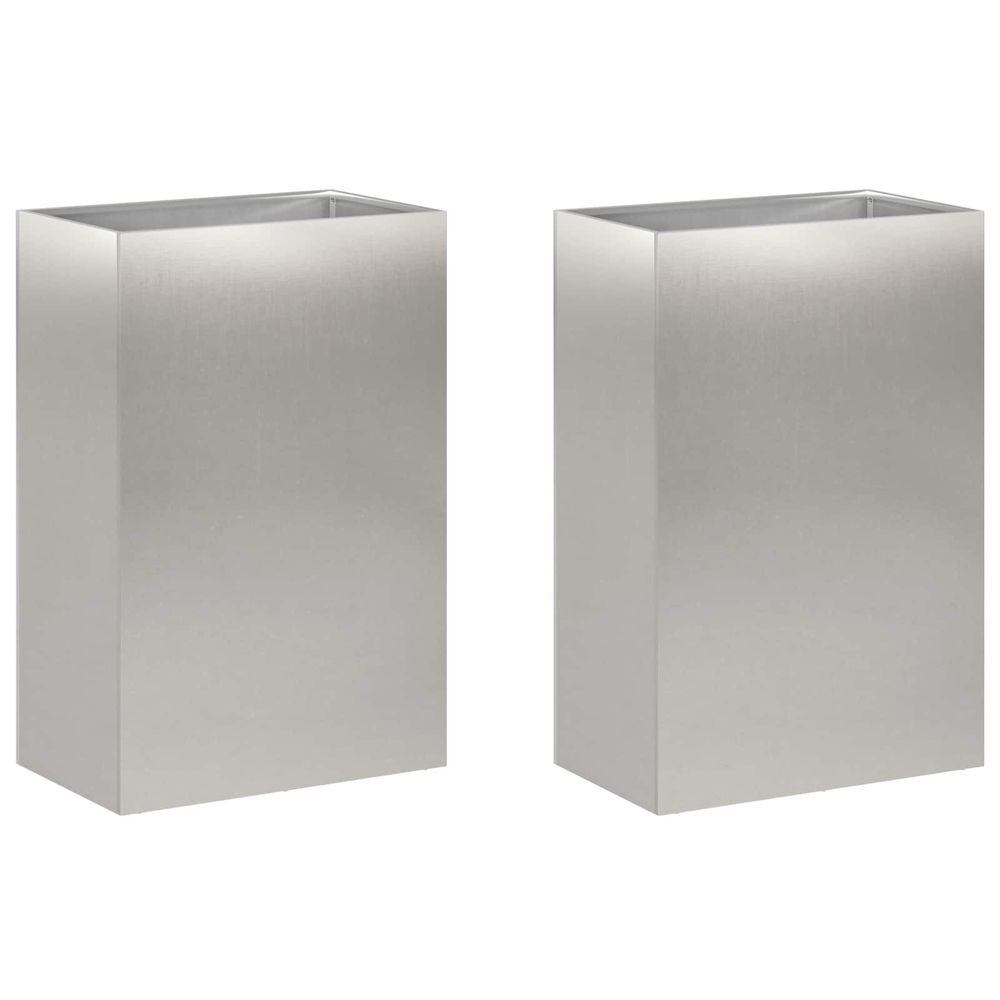 Cache-pot de jardin 2 pc argenté 40 x 30 x 75 cm
