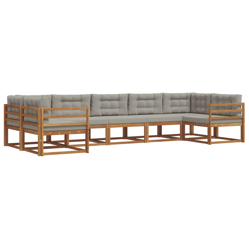 Ensemble de canapés d'extérieur 7 pcs gris naturel et clair