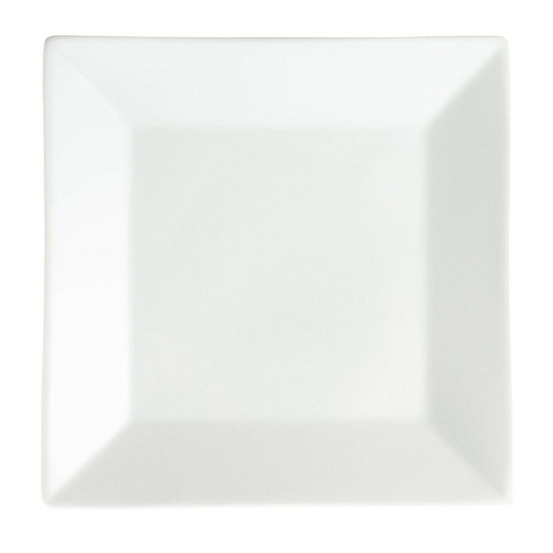 Assiette carrée à large bord blanche 250 mm - lot de 6 - olympia