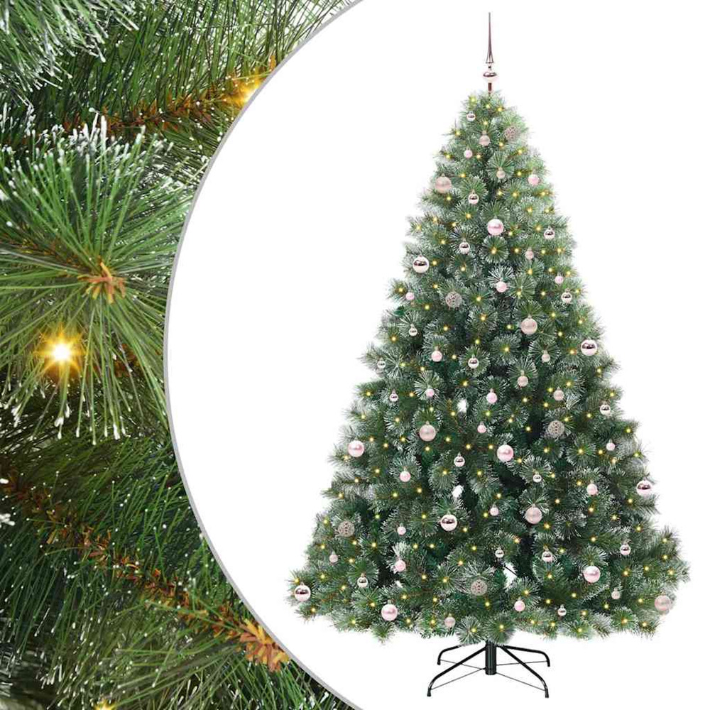Sapin de noël artificiel avec 300 led vert 240 cm pe et pvc
