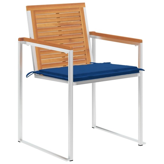 Chaises de jardin lot de 6 avec coussins bois d'acacia solide