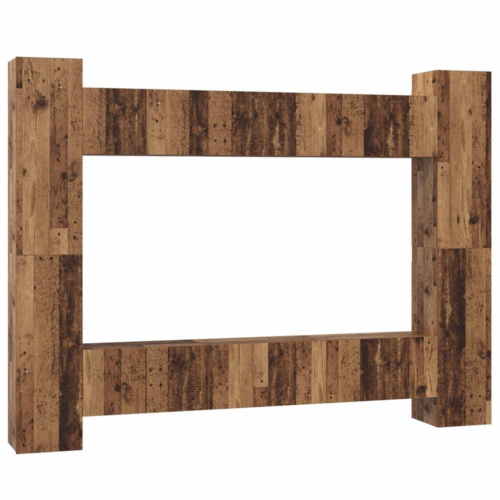 Ensemble meuble tv 10 pc bois ancien bois d'ingénierie