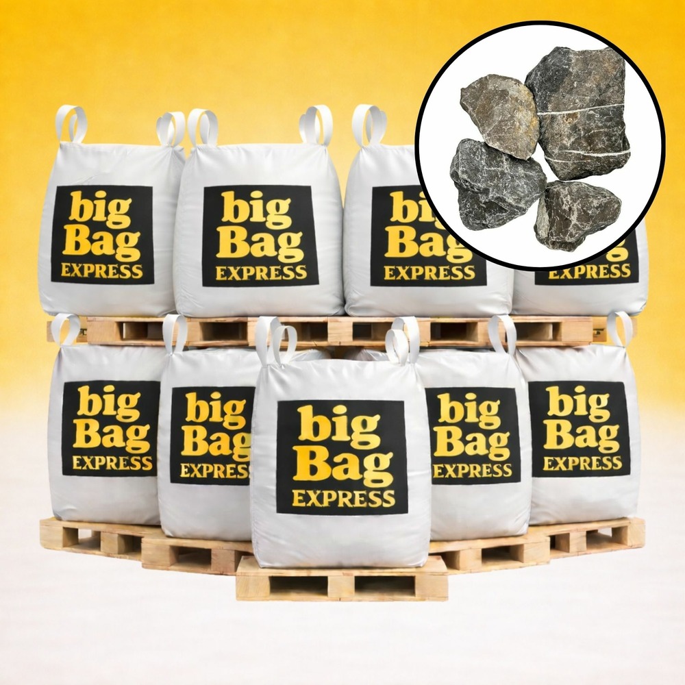 Pack 9 x big bag de +/- 1,5t ballast ou pierre à gabion gris ø 80/150 mm - livraison premium