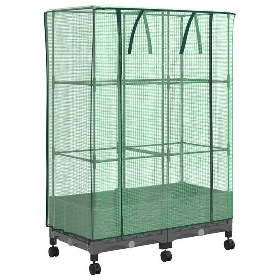 Jardinière d'extérieur de jardin avec couverture de serre et roues 2 pc pp