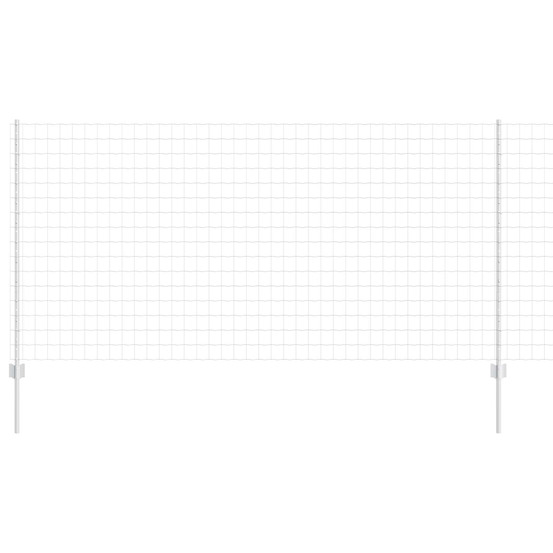 Clôture avec poteau argenté 1,2 x 25 m acier