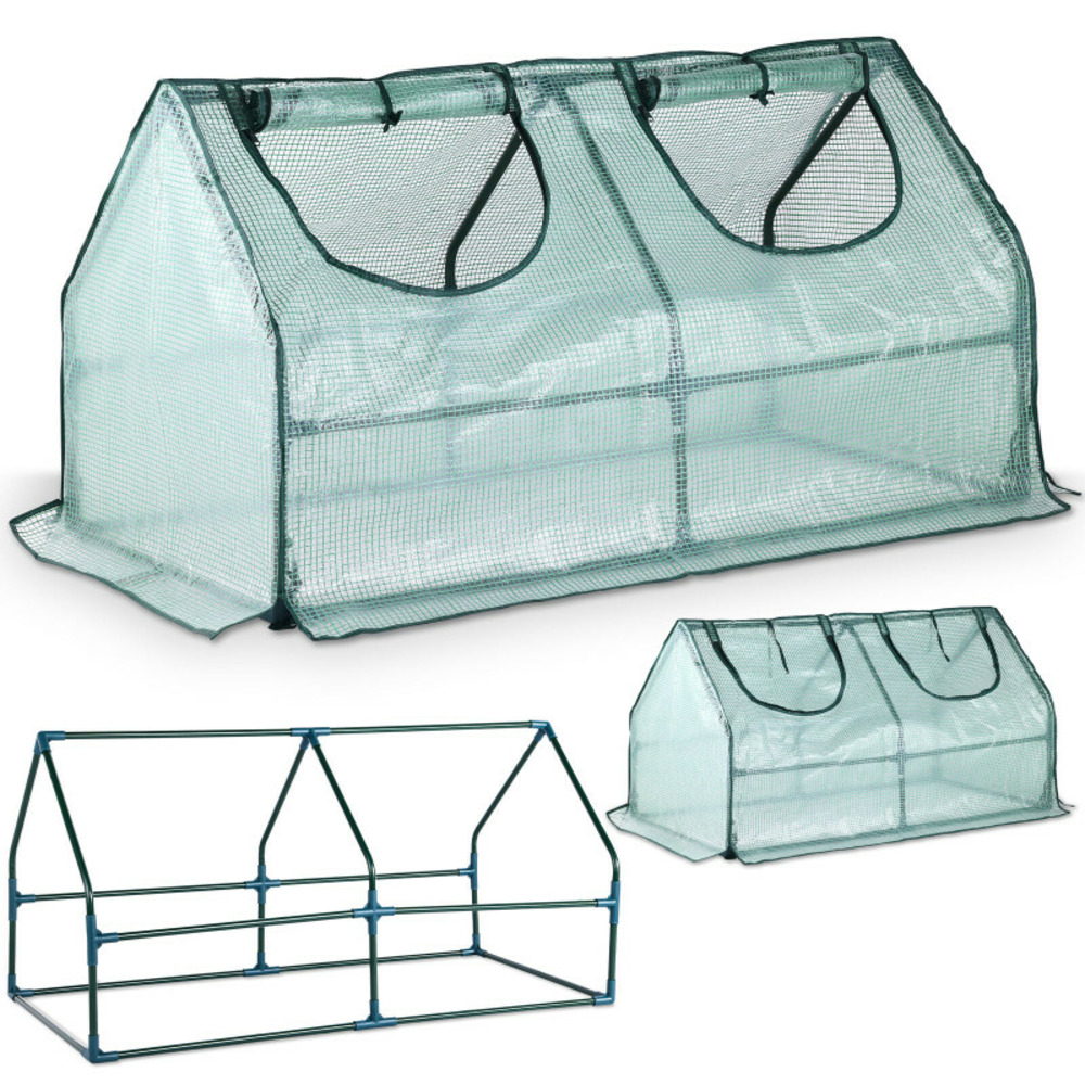Serre de jardin 60x120x60cm mini serre de jardin en film avec anneau de fixation 0,7 m2 pour jardin et balcon