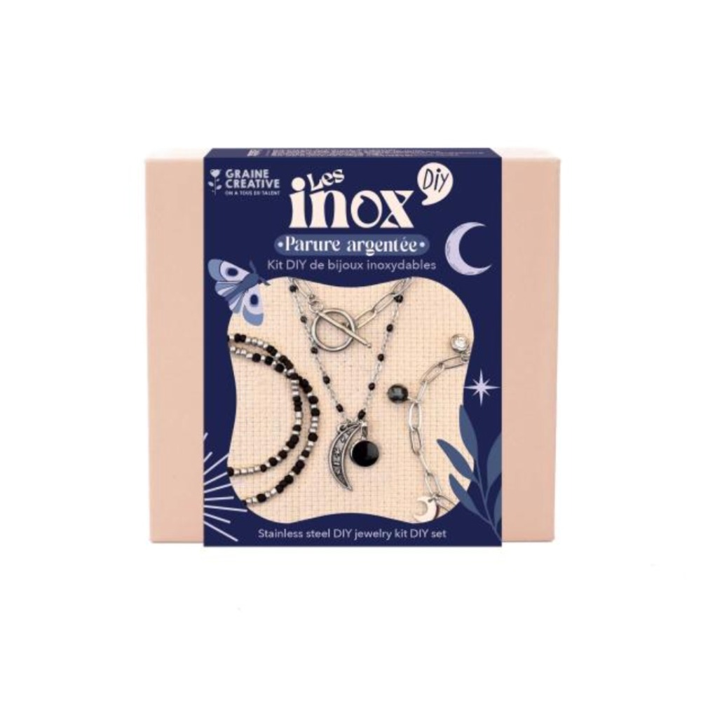 Kit diy bijoux en acier inoxydable - parure violette