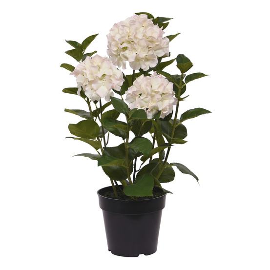 Hortensia plante artificielle en pot 65cm blanc