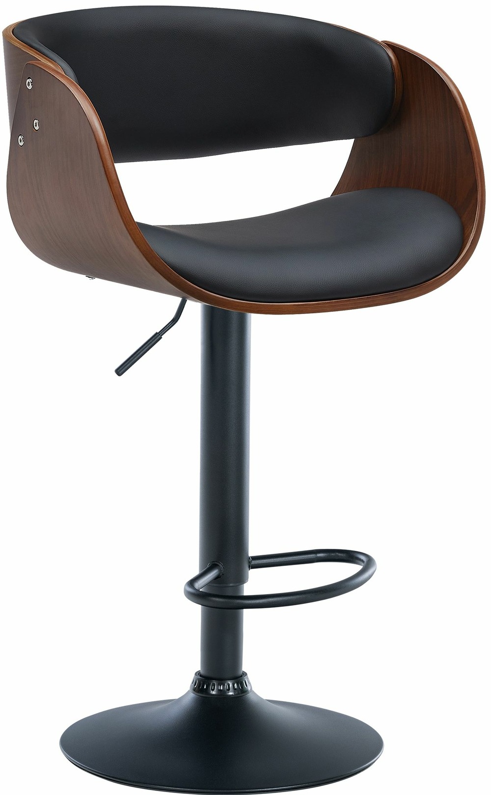 Tabouret de bar portmore simili cuir noir