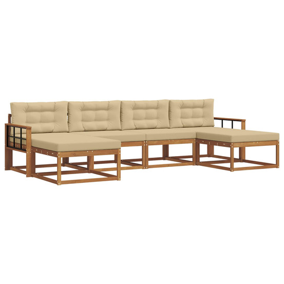 Ensemble de canapés d'extérieur 6 pcs naturel et beige