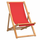 Chaise de plage pliable bois de teck solide rouge