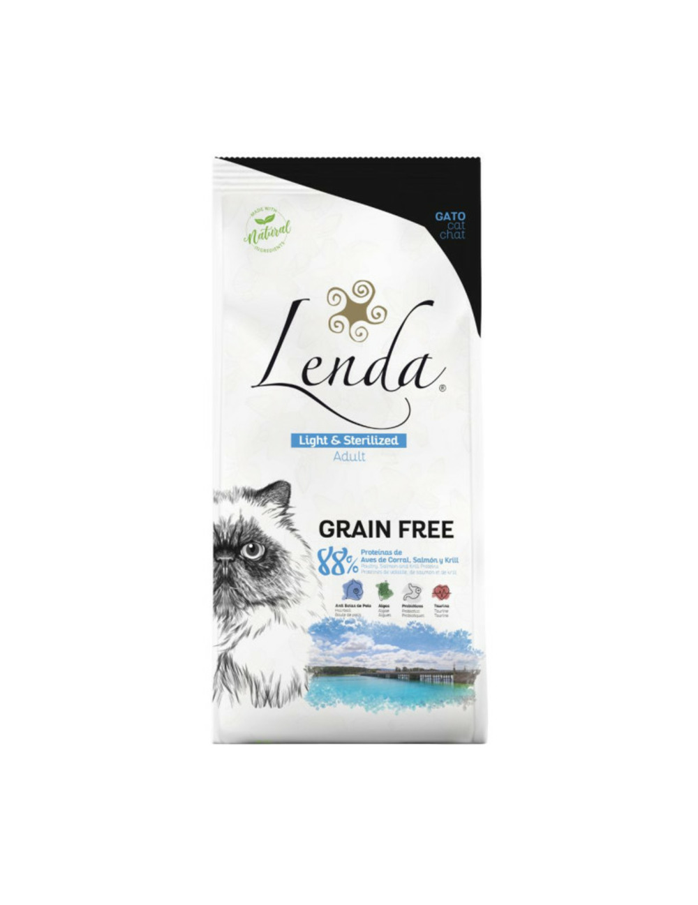 Adult cat light & sterilized grain free - croquettes chat adulte stérilisé et allégé sans céréales à la dinde et saumon - 7kg