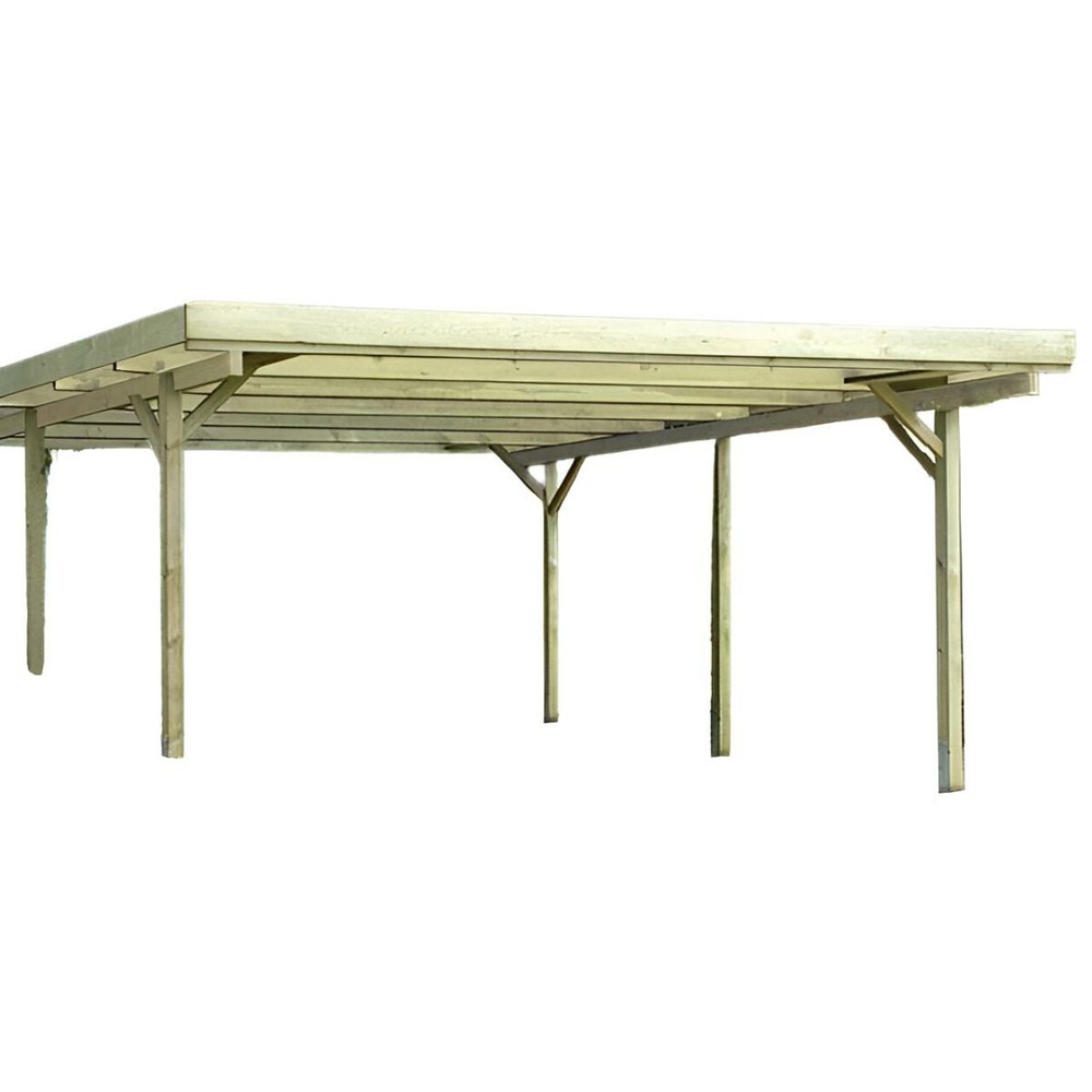 Carport en bois couverture pvc basic double