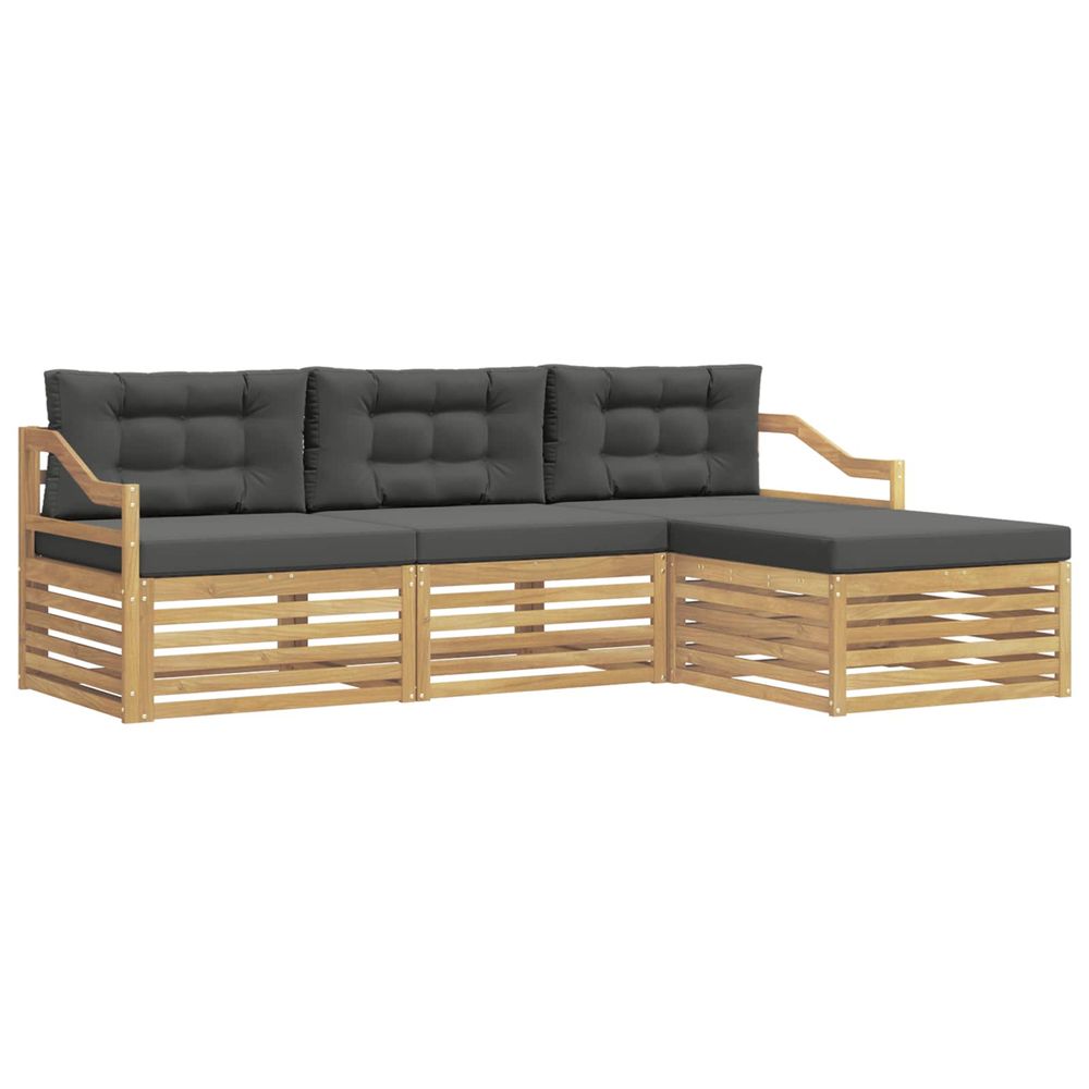 Ensemble de canapés d'extérieur 4 pc blanc et anthracite