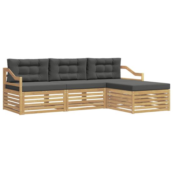 Ensemble de canapés d'extérieur 4 pc blanc et anthracite