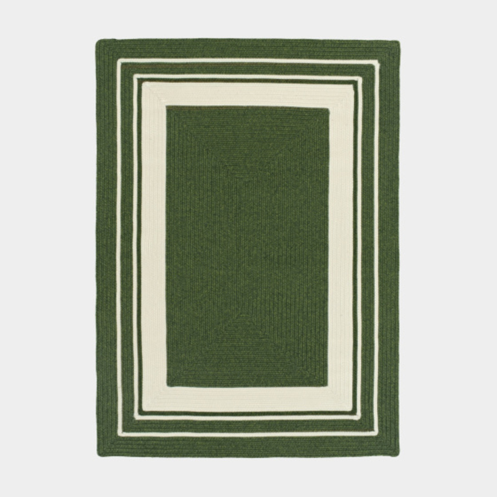 Tapis imitation fibres naturelles extérieur et intérieur - provence - vert forêt - 120 x 170 cm