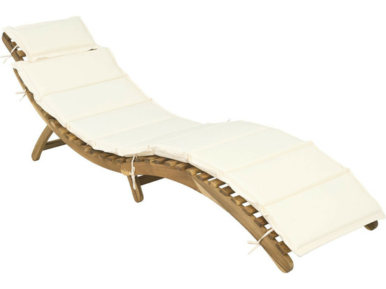 Bain de soleil en bois avec coussins inclus