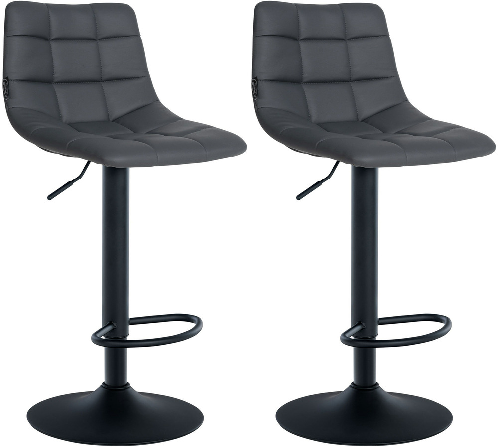 Lot de 2 tabourets de bar jerry simili cuir noir