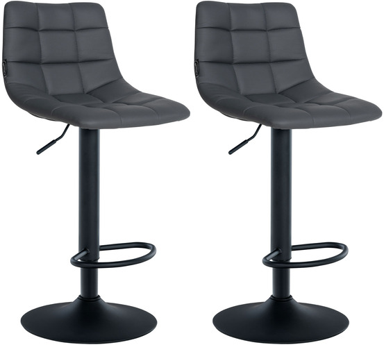Lot de 2 tabourets de bar jerry simili cuir noir