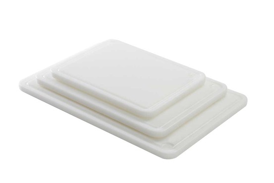 Planche pehd 500 avec rigole, poche à jus et pied antiglisse 50x35x2cm - matériel chr pro