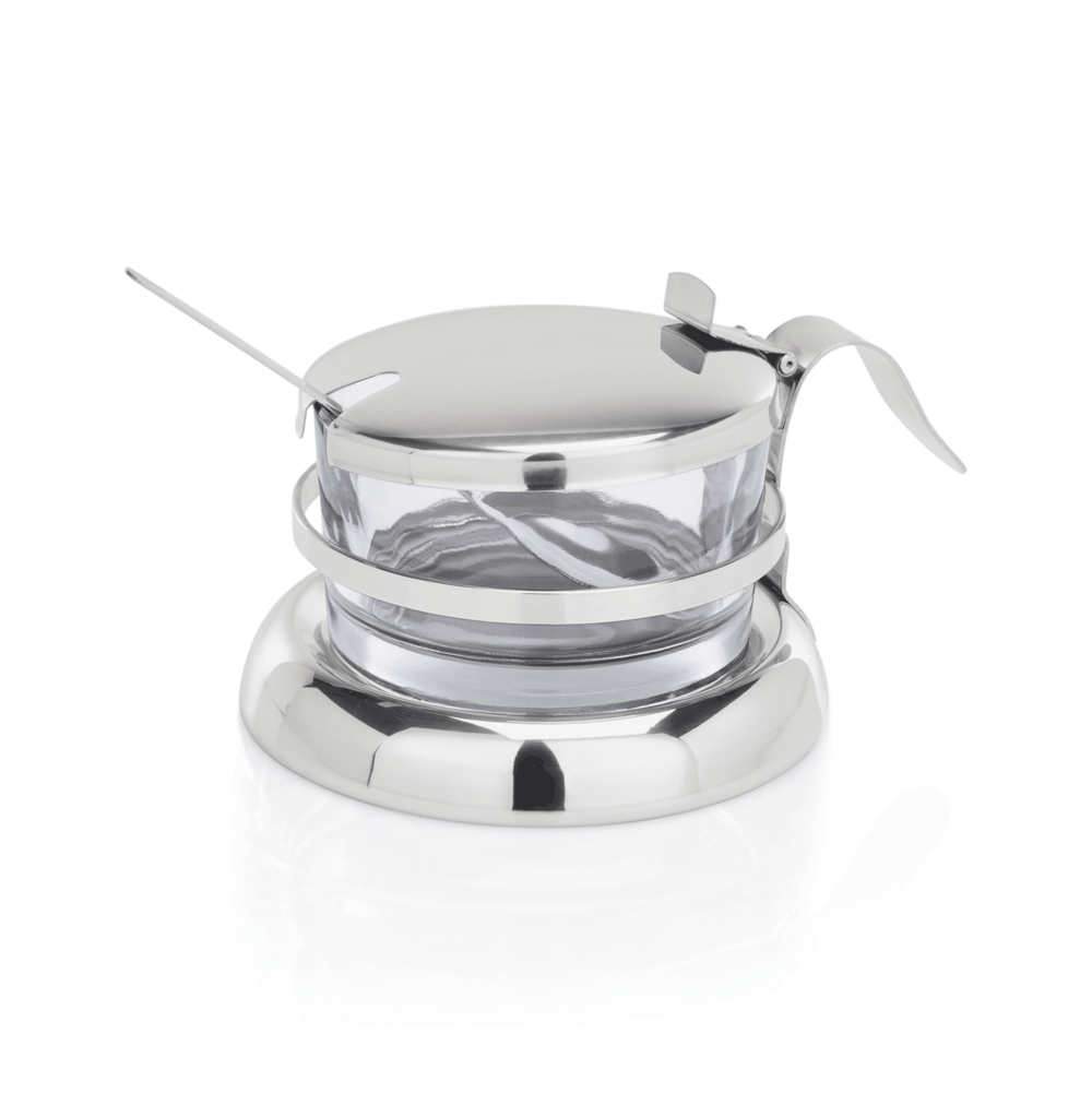 Set de burettes a parmesan/confiture en verre/inox h 55 mm ø 90 mm - was germany