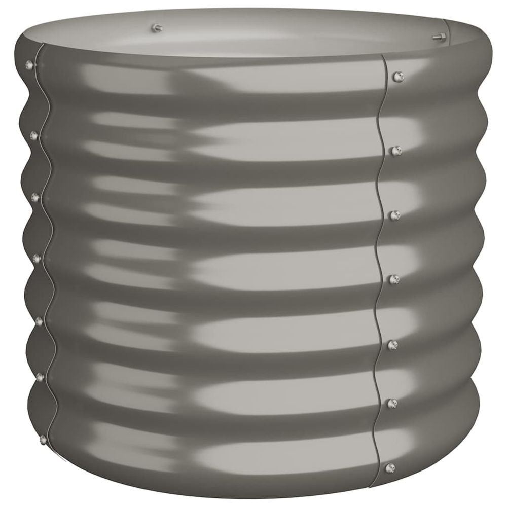 Jardinière de jardin acier galvanisé 40x40x36 cm gris
