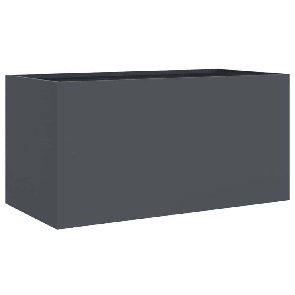 Jardinière d'extérieur anthracite 62x30x29 cm acier
