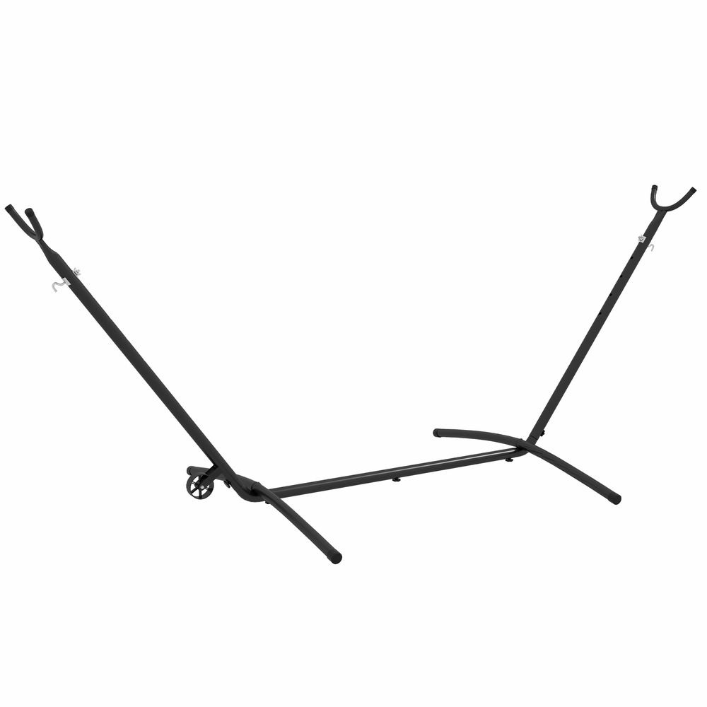 Cadre de hamac pour support hamac, résistant aux intempéries, taille réglable, 290 cm x 120 cm x 115 cm, noir