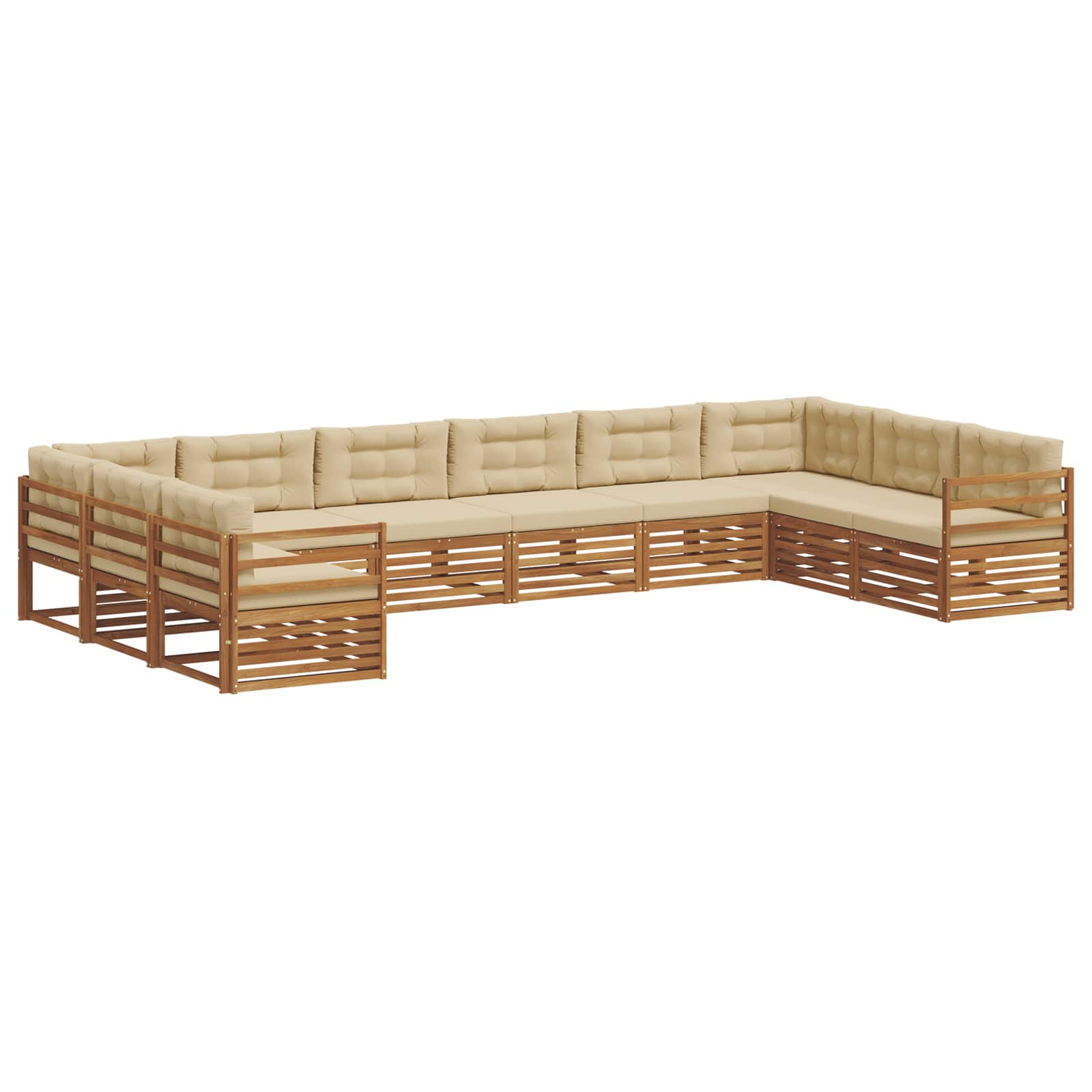 Ensembles de canapés avec coussin 7 pcs naturel et beige