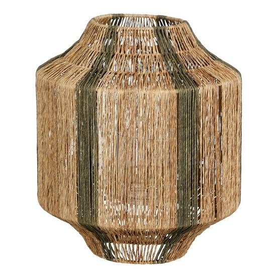 Mica decorations liliano lanterne - h36 x ø30 cm - jute - vert foncé