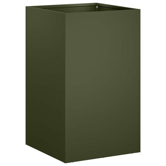Cache-pot de jardin vert olive 30 x 30 x 40 cm