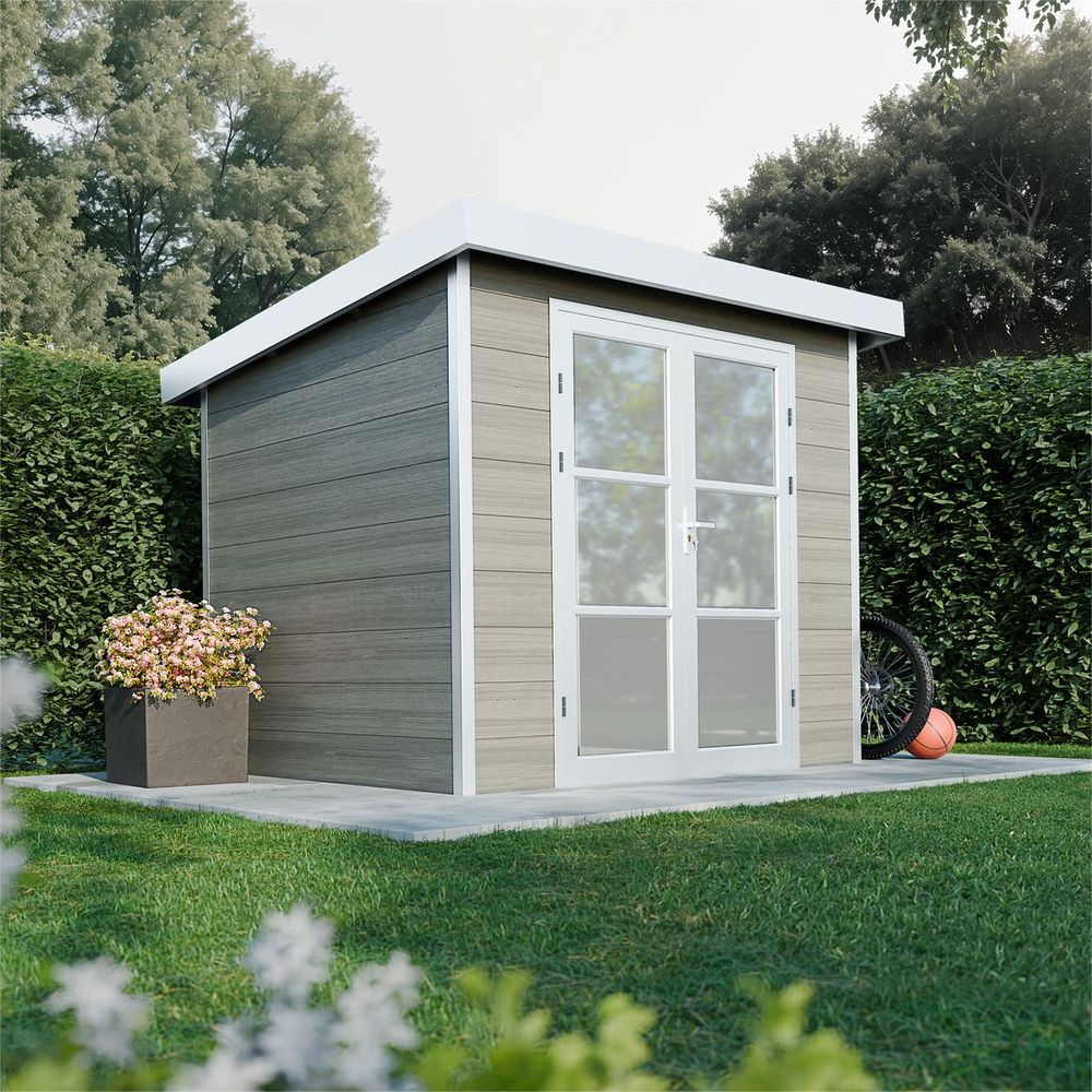 Abri de jardin composite alma - 5m2 - gris clair - cabane de jardin