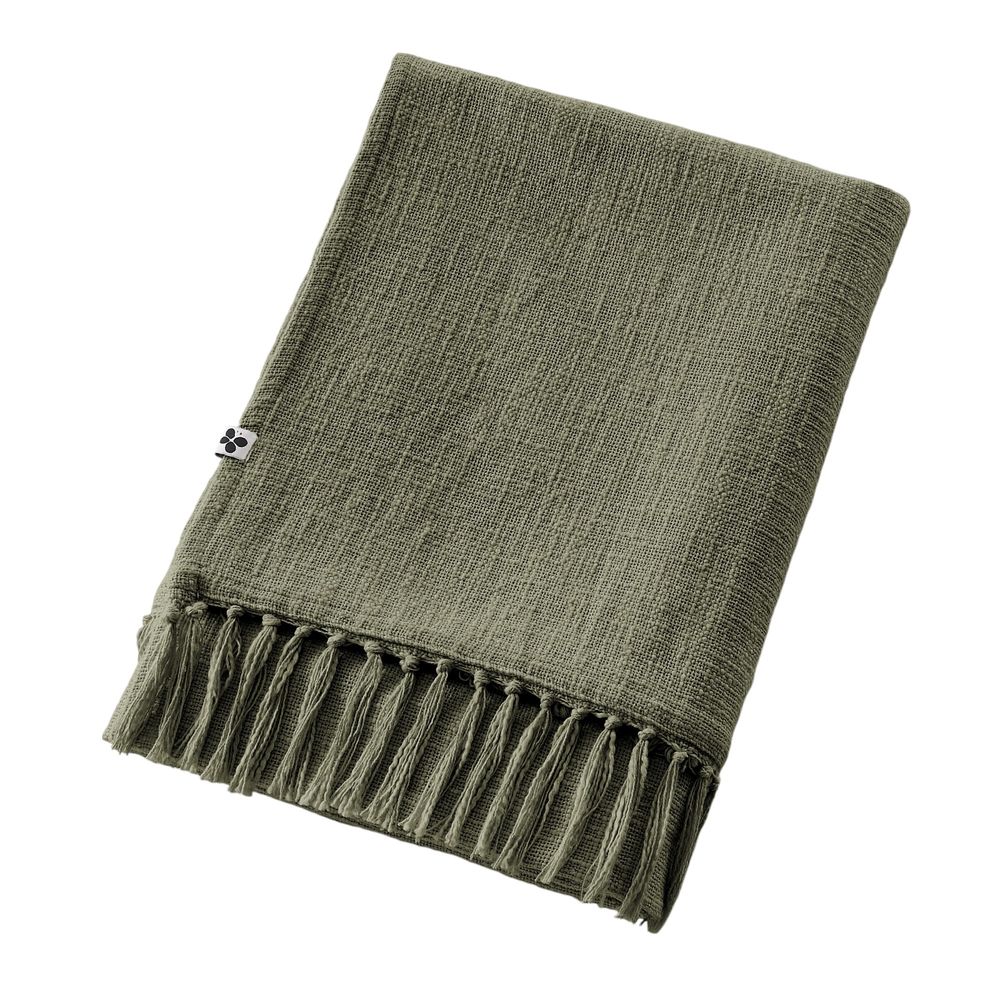 Plaid a franges en coton sixtine