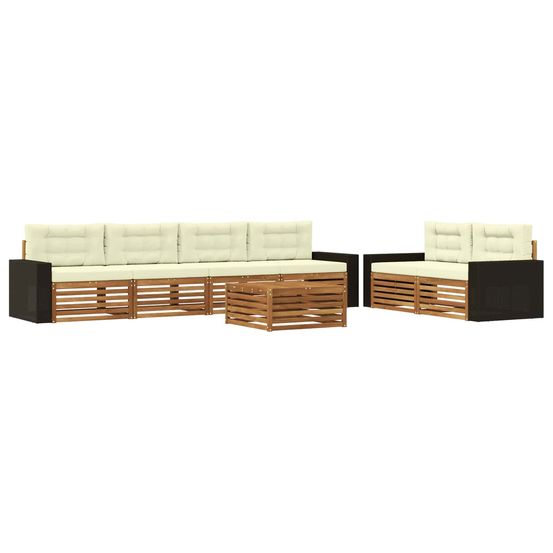 Ensemble de canapés d'extérieur 7 pc naturel et crème polyester