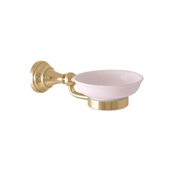 Porte-savon rétro morava en laiton doré et céramique 19x11 x6,45 cm