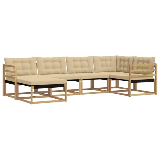 Ensemble de canapés d'extérieur 6 pc blanc et beige
