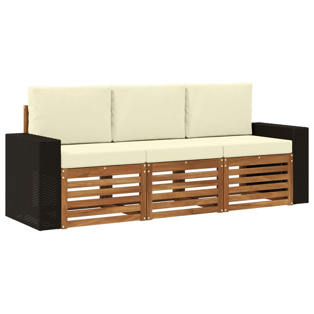 Ensembles de canapés 3 pc bois d'acacia massif