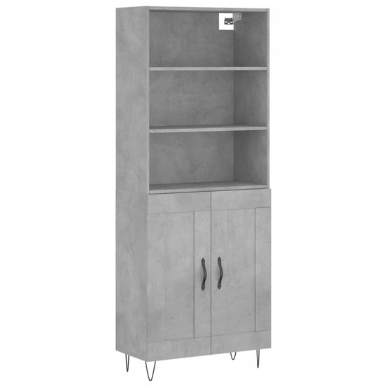Buffet bahut commode armoire meuble de rangement organisateur cuisine salle de séjour salon haut 69,5 x 34 x 180 cm bois d'in