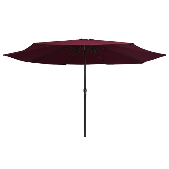 Parasol de jardin avec mât en métal 390 cm rouge bordeaux