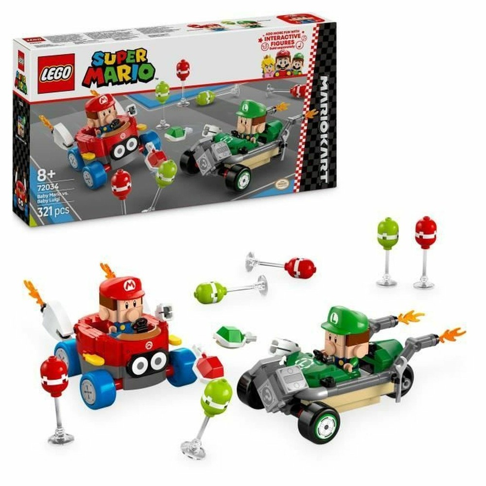 Lego super mario kart - bébé mario contre bébé luigi