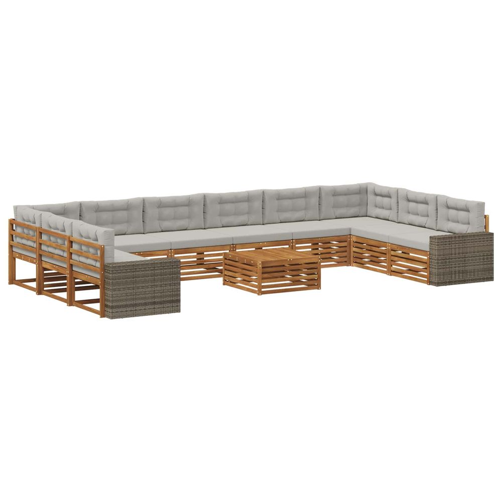 Ensembles de canapés 11 pc bois d'acacia massif