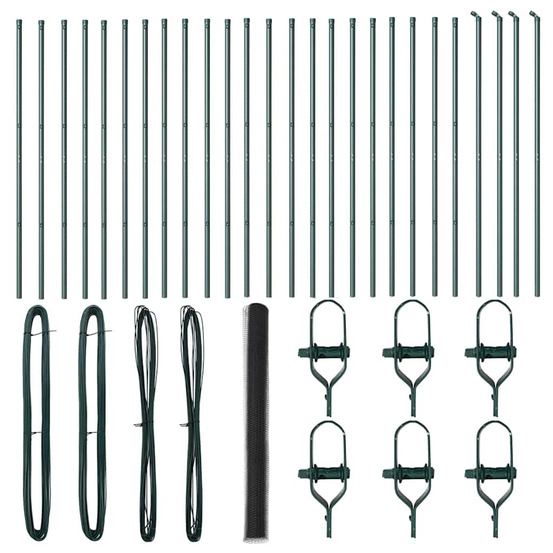 Clôture avec poteaux gris 1.5 x 50 m acier recouvert de pvc