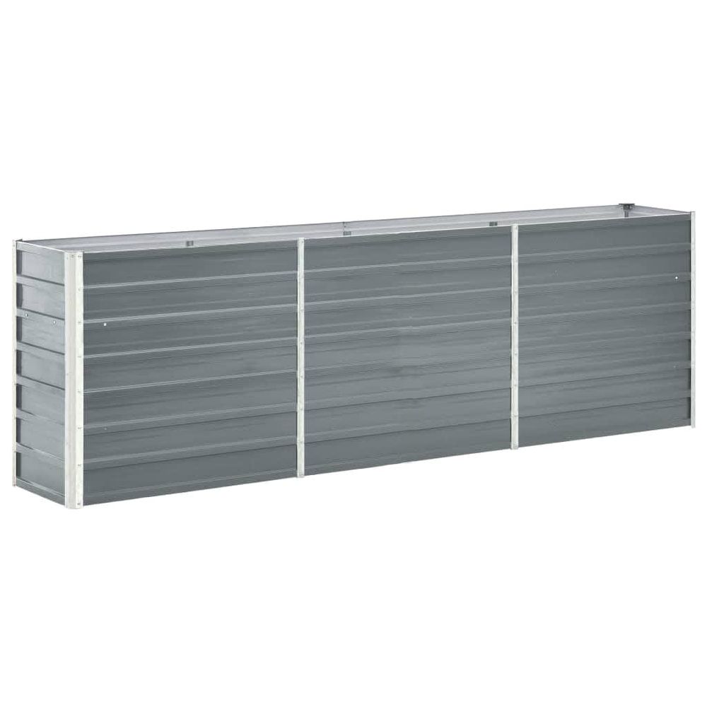 Lit surélevé de jardin acier galvanisé 240x40x77 cm gris