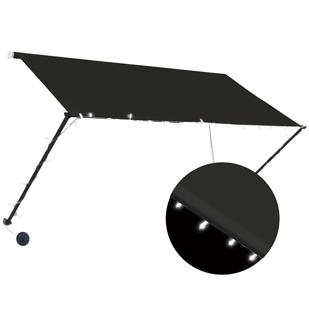 Auvent rétractable avec led 250x150 cm anthracite