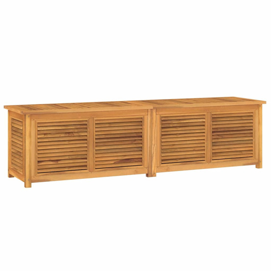 Boîte de rangement jardin et sac 200x50x55 cm bois massif teck
