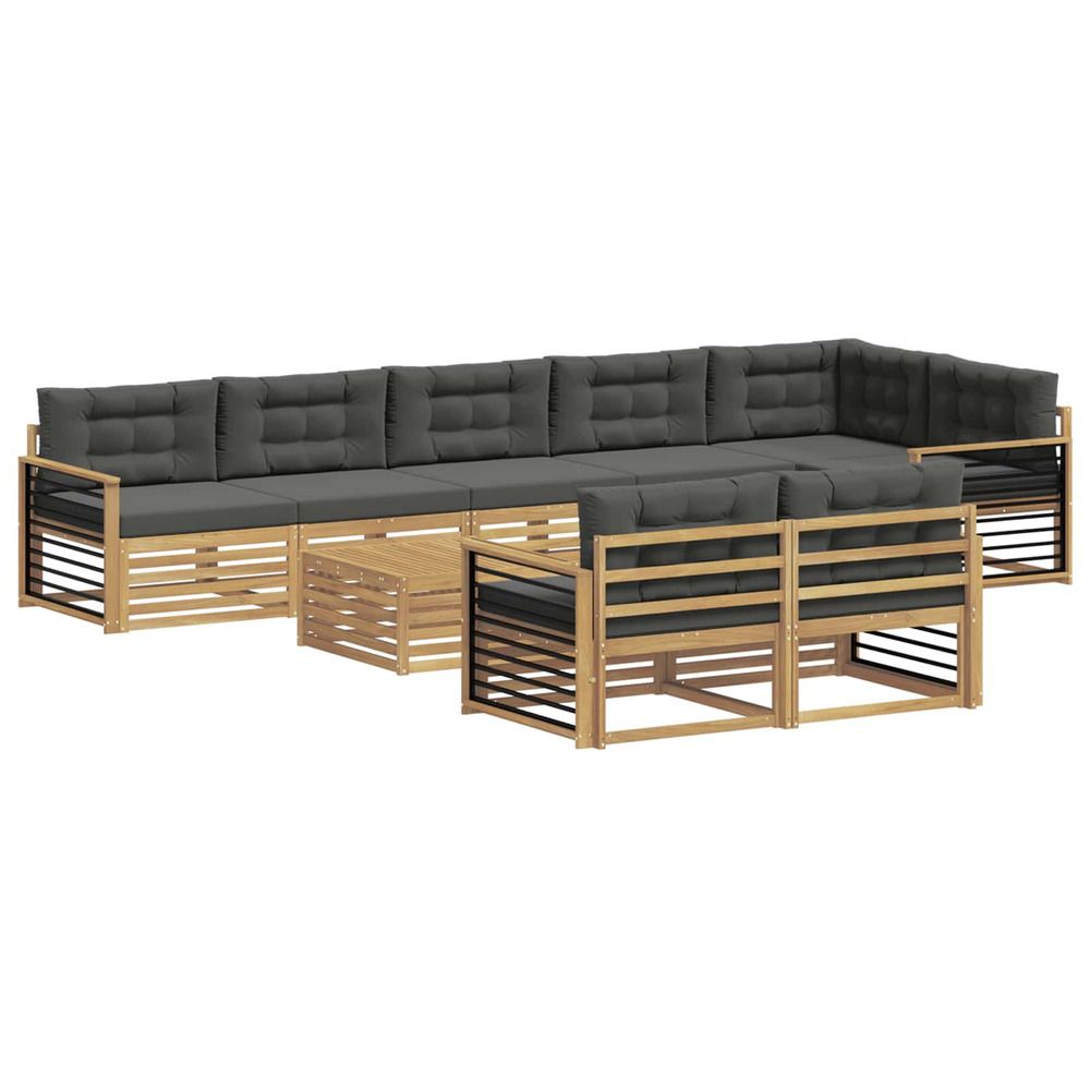 Ensemble de canapés d'extérieur 9 pc blanc et anthracite