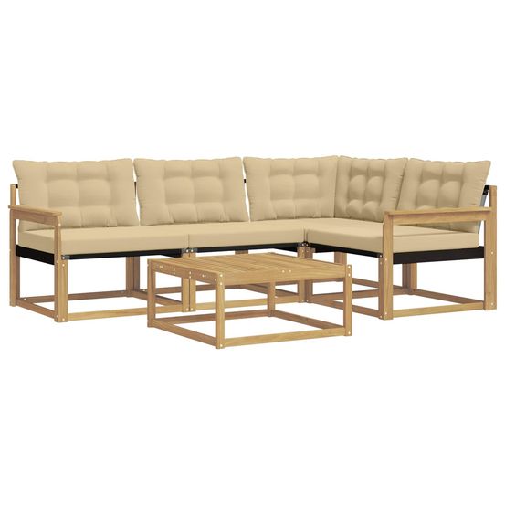 Ensemble de canapés d'extérieur 5 pc blanc et beige