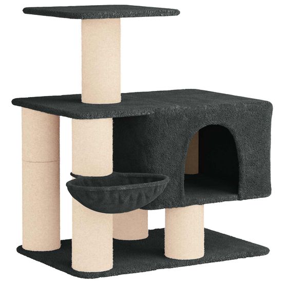Arbre à chat avec poteaux à griffer en sisal gris foncé 96 cm