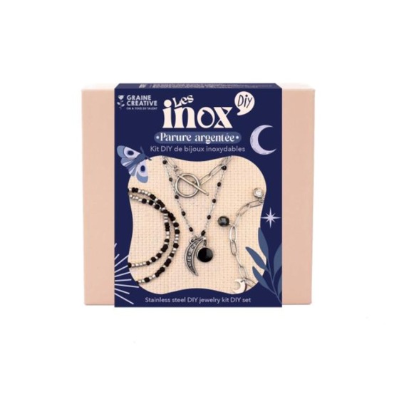 Kit diy bijoux en acier inoxydable - parure argentée