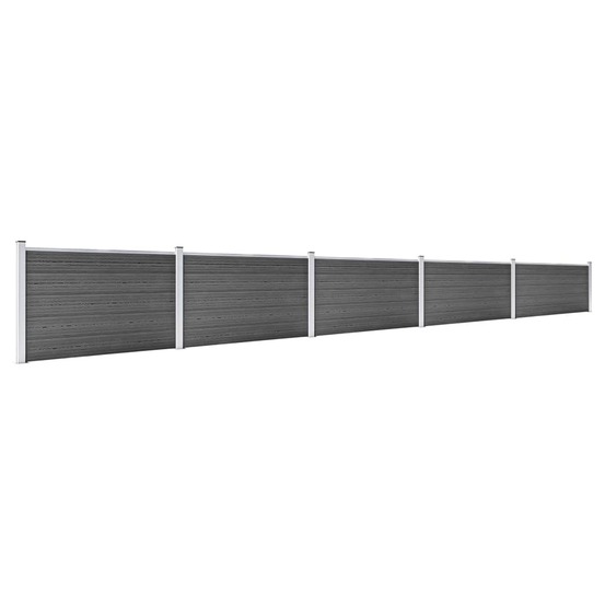 Ensemble de panneau de clôture wpc 872x105 cm noir